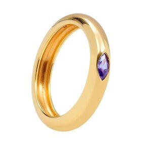 Purple Minimalist Gold 925 Sterling Silver Ring